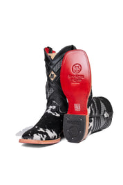 Prescott Cowhide Red Bottom Square Toe Cowboy Boot Size 9 Box TM53