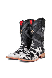 Prescott Cowhide Red Bottom Square Toe Cowboy Boot Size 9 Box TM56