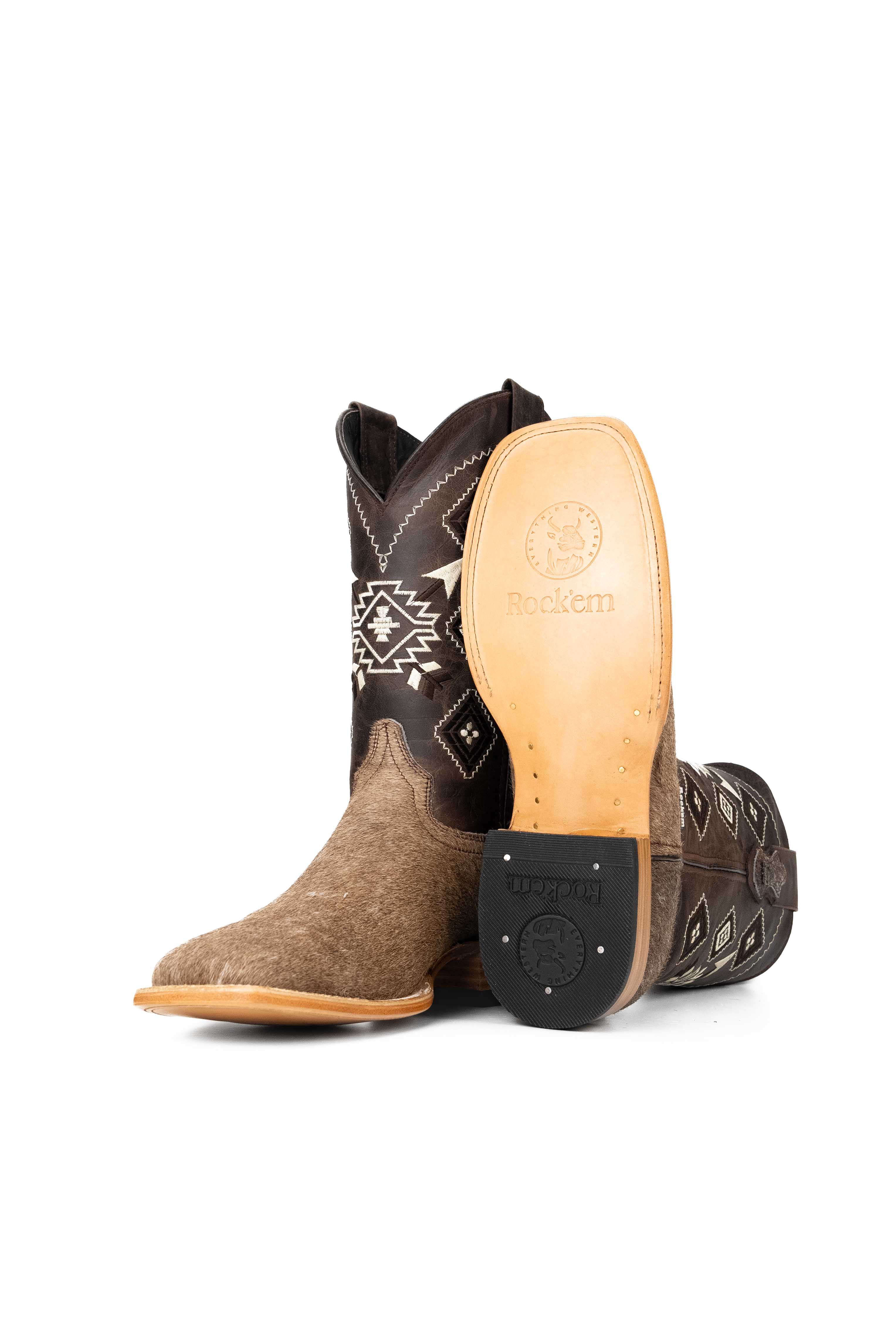 Men's Cowhide Square Toe Cowboy Boot Size 10 Box NM58