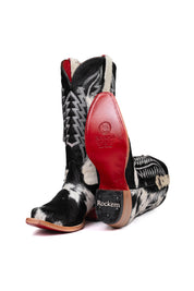 Charlotte Cowhide Red Bottom Snip Toe Cowgirl Boot Size 8 Box VW64