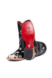 Prescott Cowhide Red Bottom Square Toe Cowboy Boot Size 9.5 Box TM58