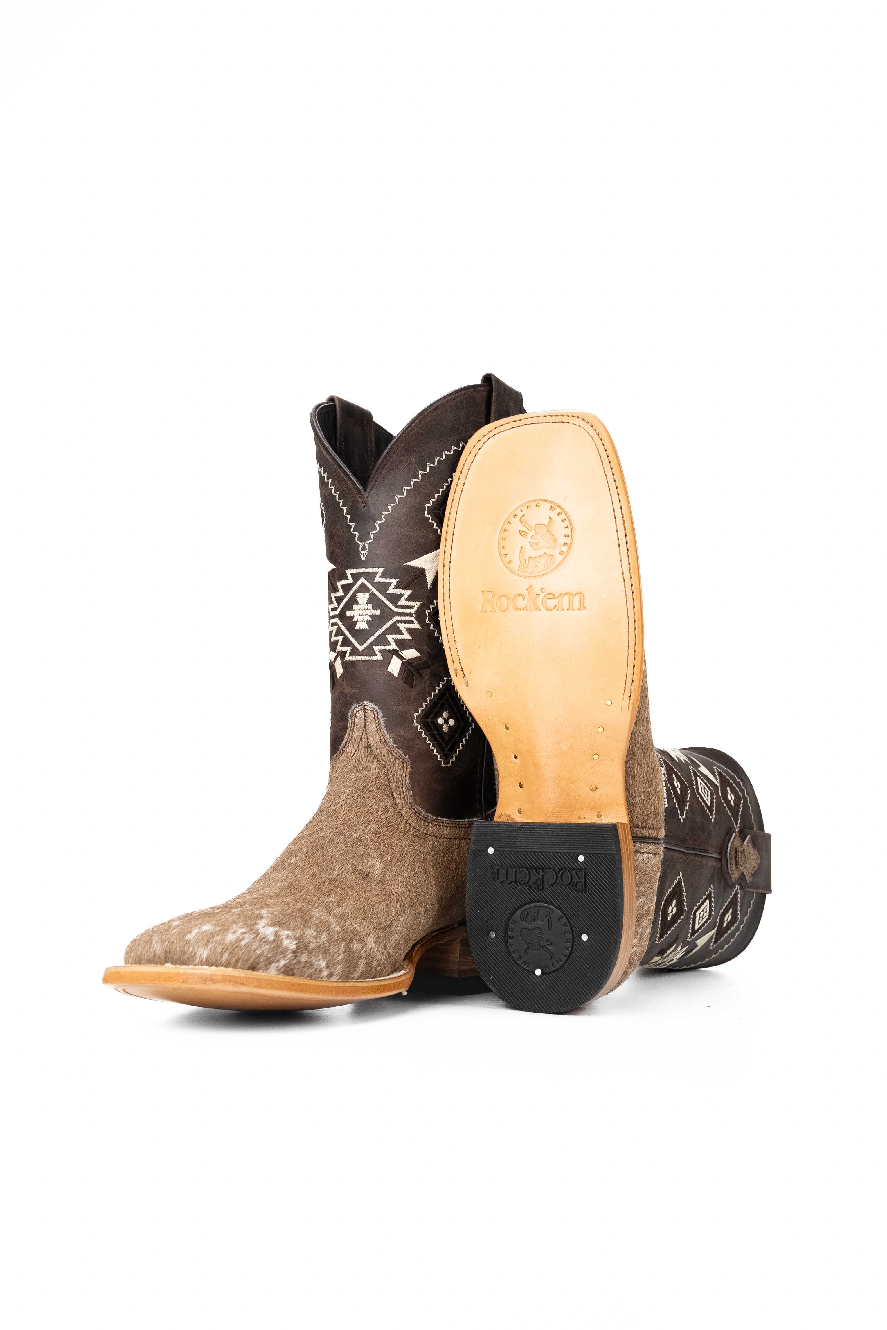 Men's Cowhide Square Toe Cowboy Boot Size 10 Box NM59