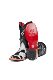 Prescott Cowhide Red Bottom Square Toe Cowboy Boot Size 9.5 Box TM59