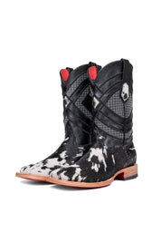 Prescott Cowhide Red Bottom Square Toe Cowboy Boot Size 9.5 Box TM61