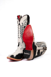 Charlotte Cowhide Red Bottom Snip Toe Cowgirl Boot Size 8.5 Box VW68