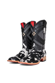 Prescott Cowhide Red Bottom Square Toe Cowboy Boot Size 9.5 Box TM62