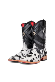 Prescott Cowhide Red Bottom Square Toe Cowboy Boot Size 9.5 Box TM63