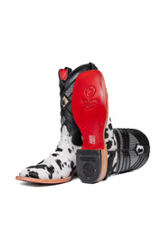 Prescott Cowhide Red Bottom Square Toe Cowboy Boot Size 9.5 Box TM63