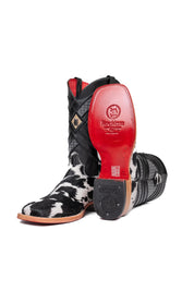 Prescott Cowhide Red Bottom Square Toe Cowboy Boot Size 9.5 Box TM64