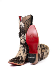 Charlotte Cowhide Red Bottom Snip Toe Cowgirl Boot Size 9 Box VW71