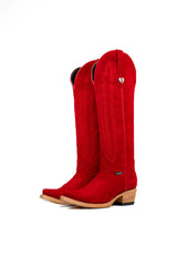 Eleanor Primavera Suede Tall Snip Toe Cowgirl Boot