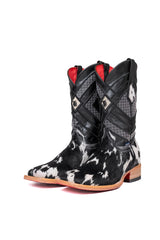Prescott  Brazil Cowhide Red Bottom Square Toe Cowboy Boot Size 6.5 Box TM7
