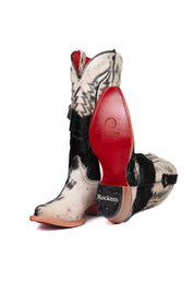 Charlotte Cowhide Red Bottom Snip Toe Cowgirl Boot Size 10 Box VW75