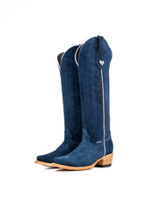 Eleanor Primavera Suede Tall Snip Toe Cowgirl Boot