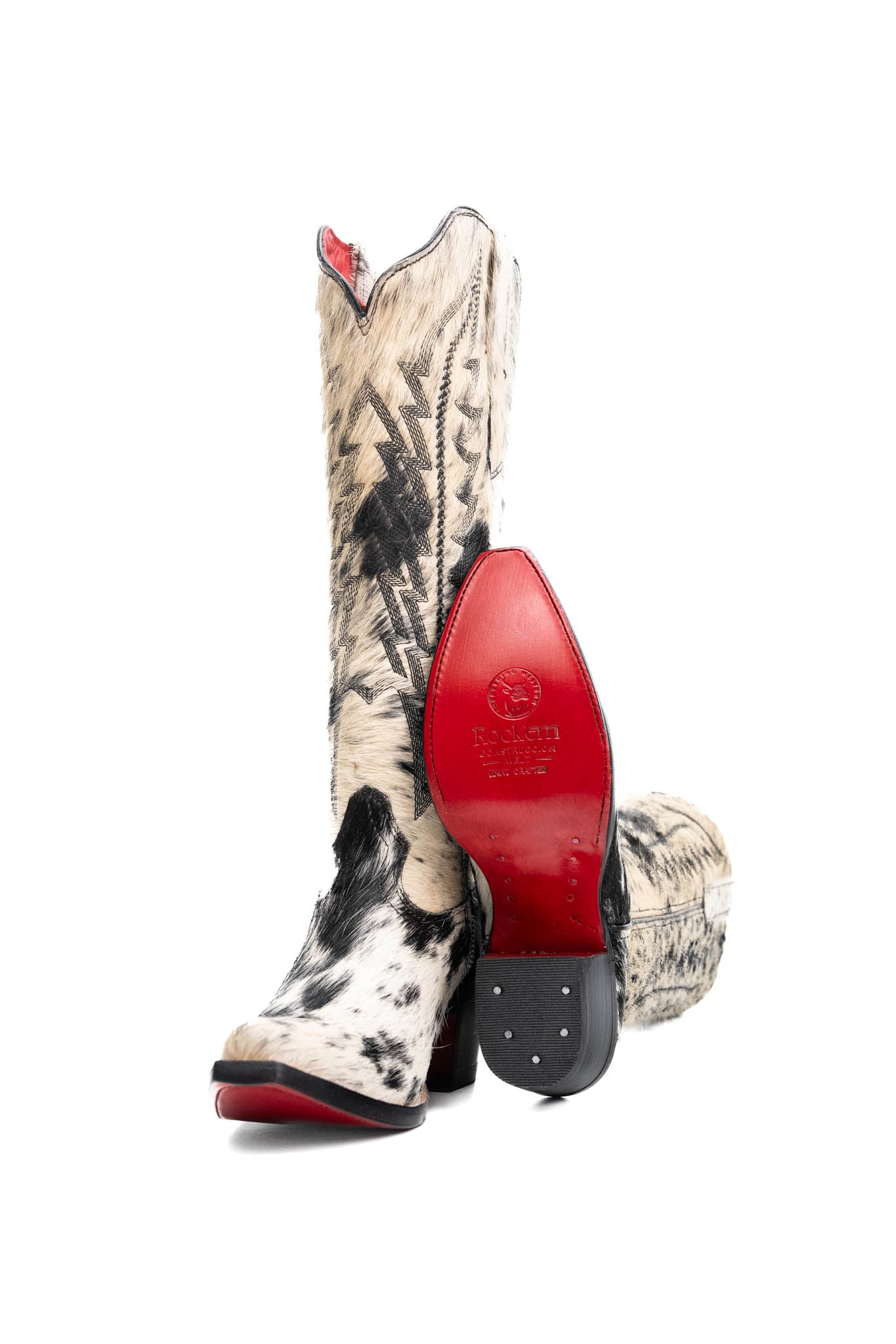 Charlotte Tall Red Bottom Cowhide Snip Toe Cowgirl Boot Size 7 Box NW7