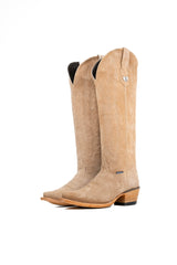 Eleanor Primavera Suede Tall Snip Toe Cowgirl Boot