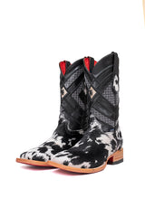 Prescott Cowhide Red Bottom Square Toe Cowboy Boot Size 6.5 Box TM8