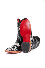 Prescott Cowhide Red Bottom Square Toe Cowboy Boot Size 6.5 Box TM8