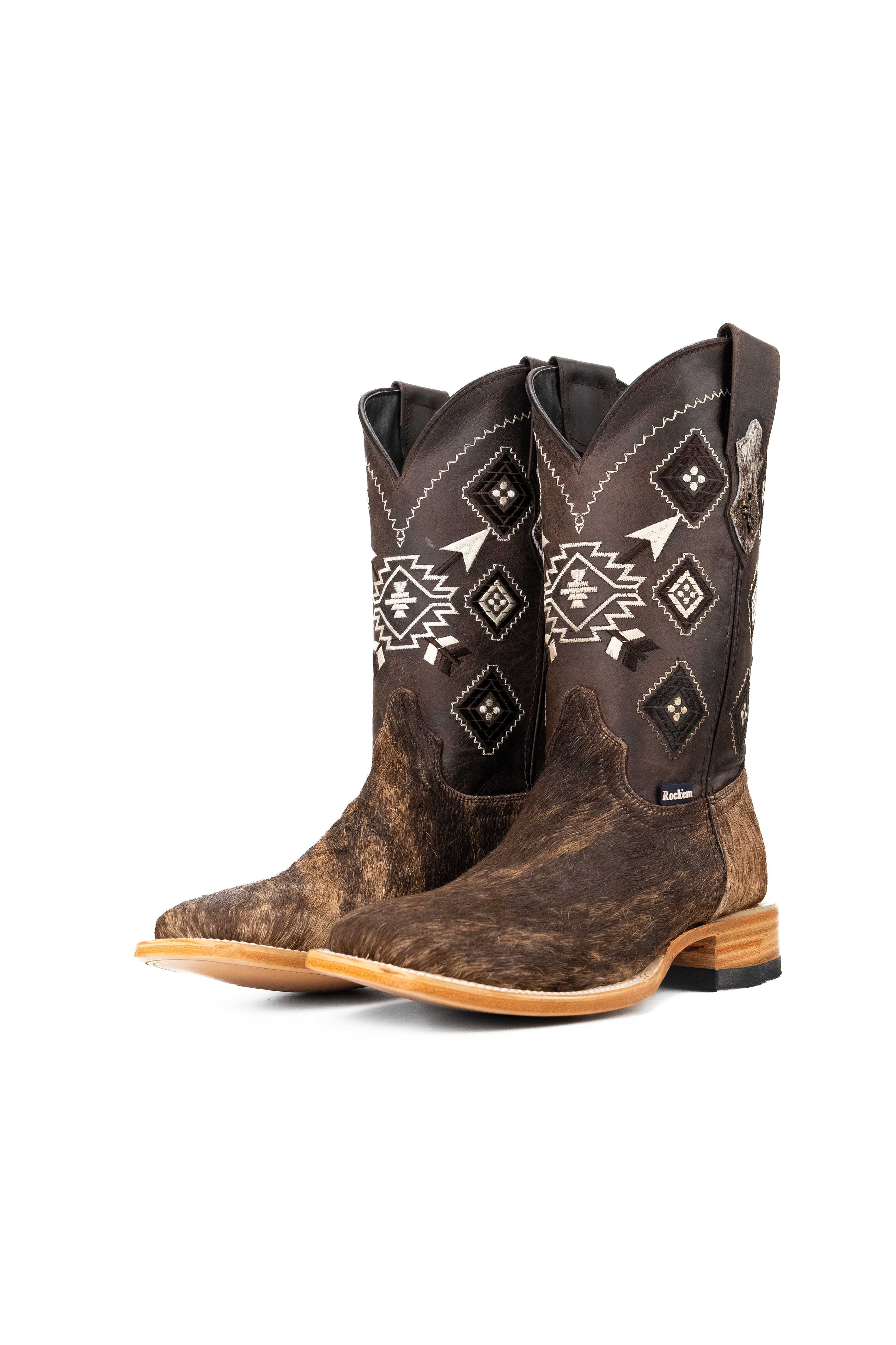 Men's Cowhide Square Toe Cowboy Boot Size 8 Box NM9