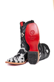 Prescott Cowhide Red Bottom Square Toe Cowboy Boot Size 7 Box TM9