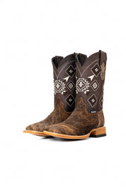 Men's Cowhide Square Toe Cowboy Boot Size 8 Box NM10
