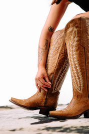 Gia Tall Wide Calf Snip Toe Cowgirl Boot