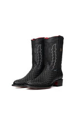 Lawrence Woven Red Bottom Round Toe Cowboy Boot