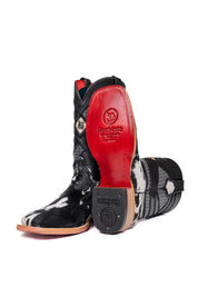 Prescott Cowhide Red Bottom Square Toe Cowboy Boot Size 7 Box TM14