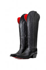 Kaylee Tall Red Bottom Wide Calf Snip Toe Cowgirl Boot