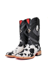 Prescott Cowhide Red Bottom Square Toe Cowboy Boot Size 7 Box TM15
