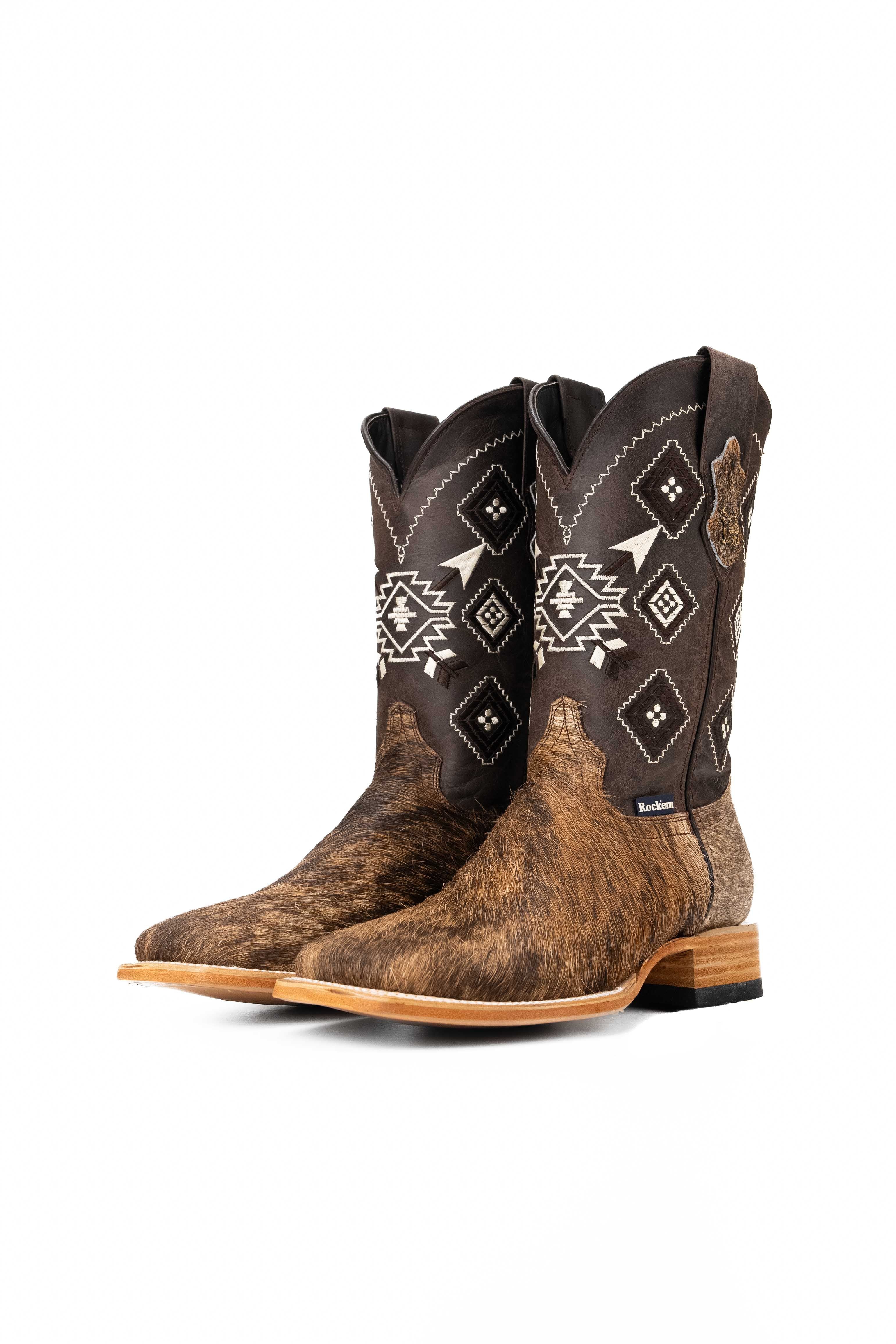 Men's Cowhide Square Toe Cowboy Boot Size 9 Box NM16
