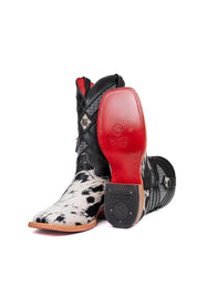 Prescott Cowhide Red Bottom Square Toe Cowboy Boot Size 7 Box TM16