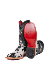 Prescott Cowhide Red Bottom Square Toe Cowboy Boot Size 7 Box TM17