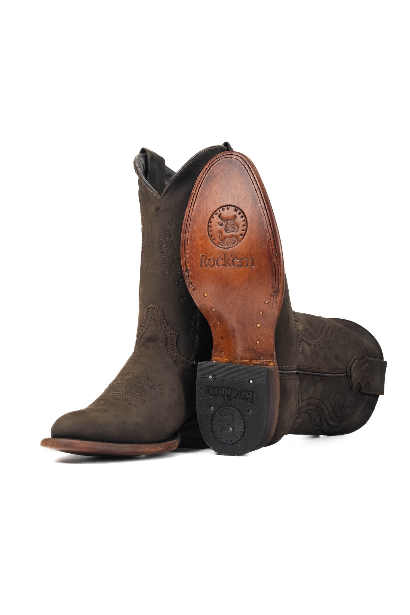 Daryl Nobuck Round Toe Cowboy Boot