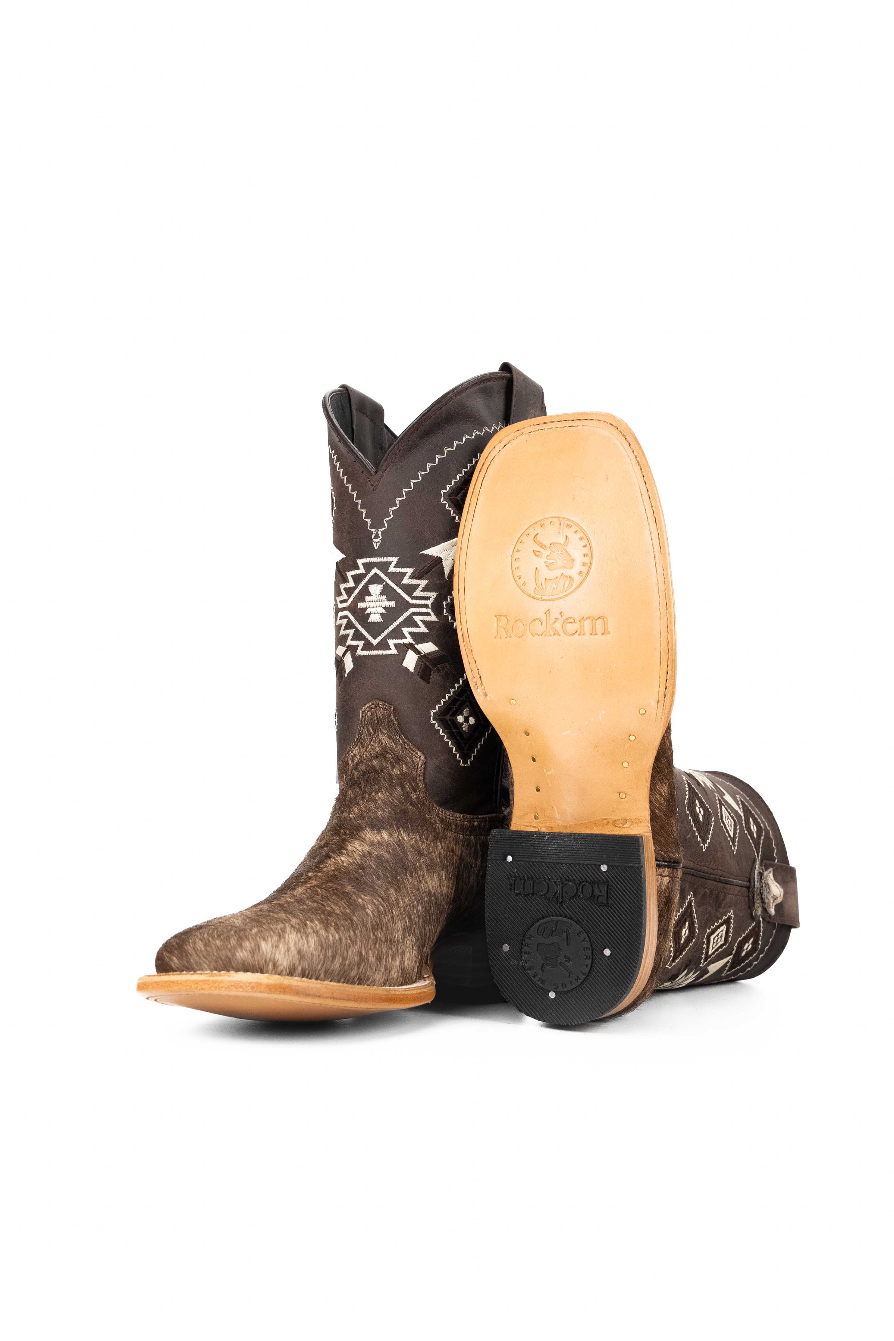 Men's Cowhide Square Toe Cowboy Boot Size 9 Box NM18