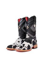 Prescott Cowhide Red Bottom Square Toe Cowboy Boot Size 7 Box TM19