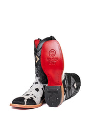 Prescott Cowhide Red Bottom Square Toe Cowboy Boot Size 7 Box TM19