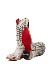 Charlotte Cowhide Red Bottom Snip Toe Cowgirl Boot Size 5 Box VW28