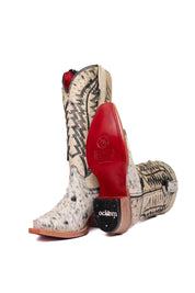 Charlotte Cowhide Red Bottom Snip Toe Cowgirl Boot Size 5 Box VW29