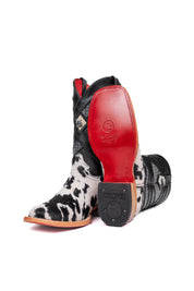 Prescott Cowhide Red Bottom Square Toe Cowboy Boot Size 7.5 Box TM24