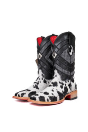 Prescott Cowhide Red Bottom Square Toe Cowboy Boot Size 8 Box TM25