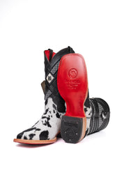 Prescott Cowhide Red Bottom Square Toe Cowboy Boot Size 8 Box TM25