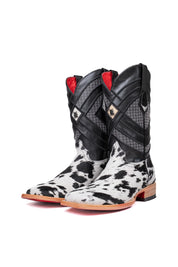 Prescott Cowhide Red Bottom Square Toe Cowboy Boot Size 8 Box TM26