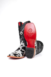 Prescott Cowhide Red Bottom Square Toe Cowboy Boot Size 8 Box TM26