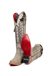 Charlotte Tall Red Bottom Cowhide Snip Toe Cowgirl Boot Size 5.5 Box VW3