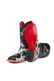 Prescott Cowhide Red Bottom Square Toe Cowboy Boot Size 8 Box TM28