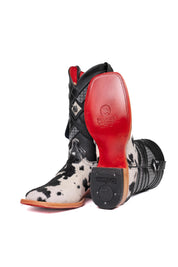 Prescott Cowhide Red Bottom Square Toe Cowboy Boot Size 8 Box TM29