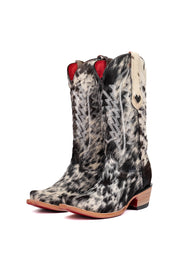 Charlotte Cowhide Red Bottom Snip Toe Cowgirl Boot Size 6 Box VW35