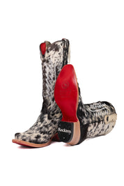 Charlotte Cowhide Red Bottom Snip Toe Cowgirl Boot Size 6 Box VW35