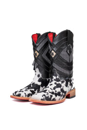 Prescott Cowhide Red Bottom Square Toe Cowboy Boot Size 8 Box TM30